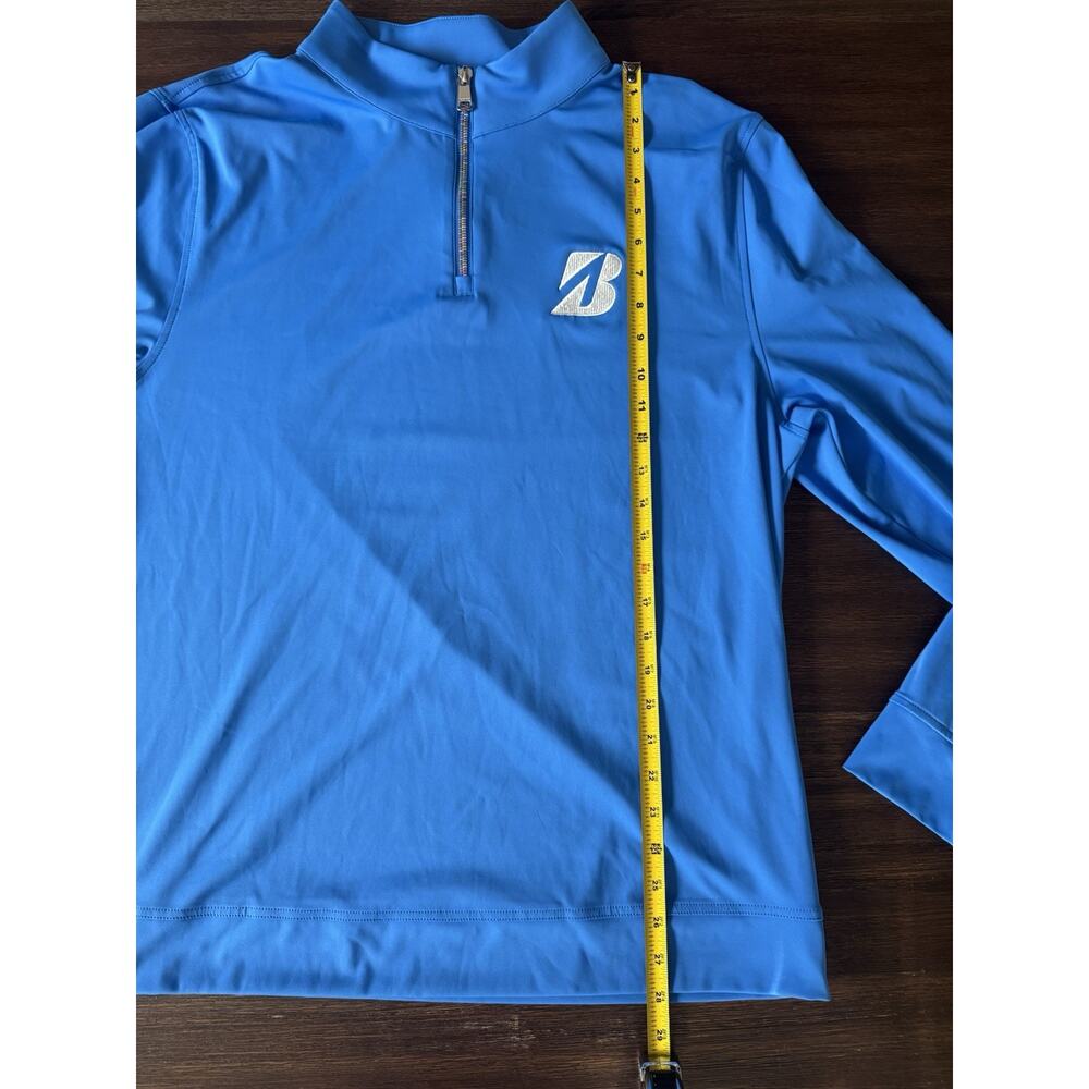 Redvanly Sweatshirt Sweater Mens Large Sevres 1/4 Zip Bridgestone Golf Blue - Picture 8 of 10